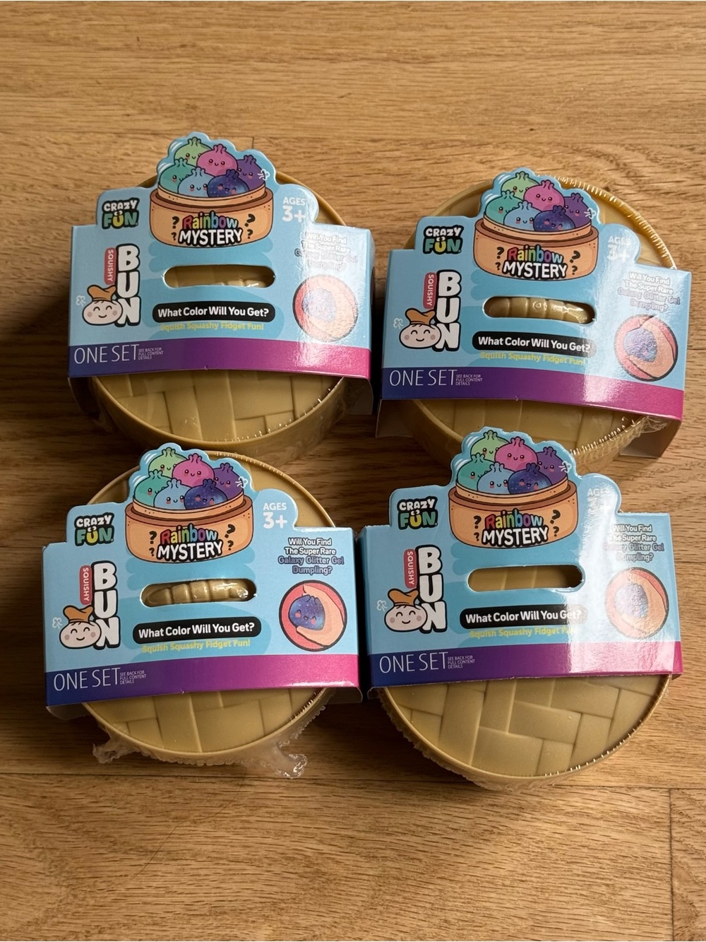 Rare Viral Squishy Bun Rainbow Mystery Dumpling NEW Sealed Lot of 4